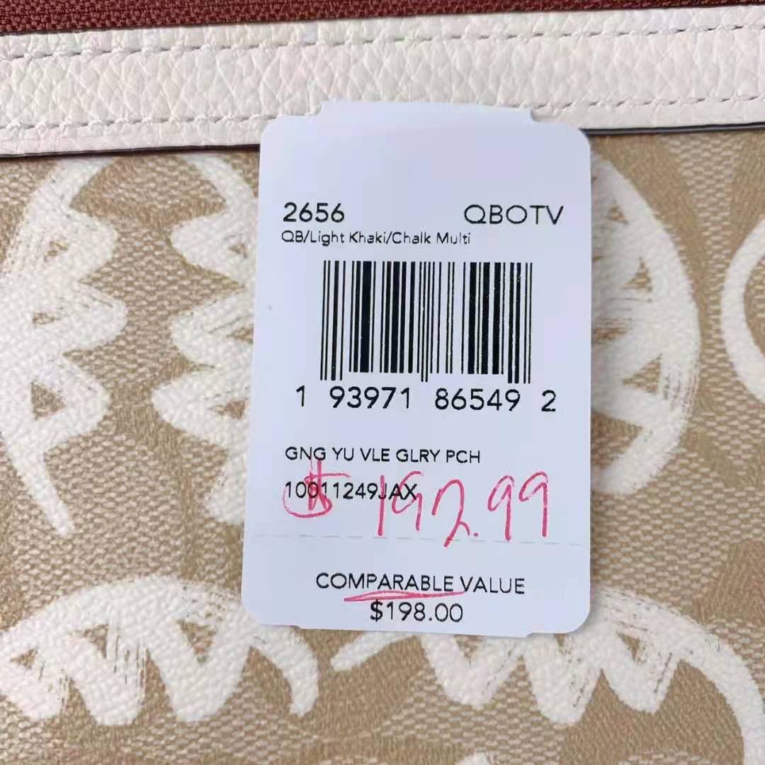 Coach 2656 Vale Gallery Pouch In Signature Canvas With Rexy By Guang Yu In Light Khaki/Chalk Multi Coach 2656 Vale Gallery Pouch In Signature Canvas With Rexy By Guang Yu In Light Khaki/Chalk Multi